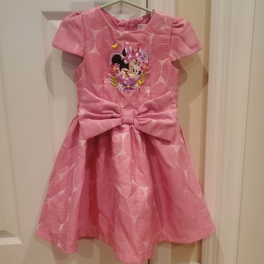 Girls pink minnie mouse dress and matching shoes